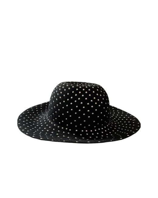 Gucci Black Studded Wool-felt Wide Brim Hat