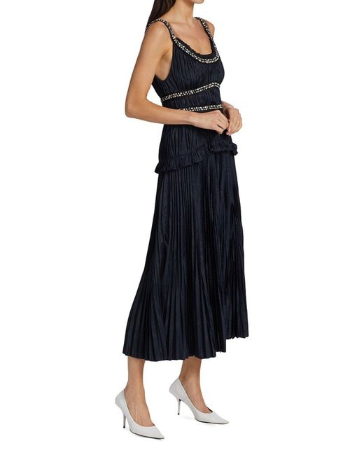 Jason Wu Blue Crystal-beaded Moire Taffeta Midi Dress
