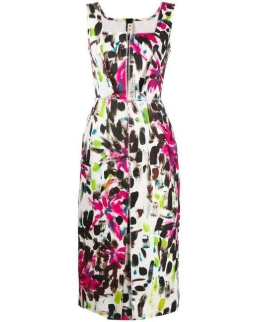 Marni Multicolor Paintbrush Print Dress It 38 (us 2)