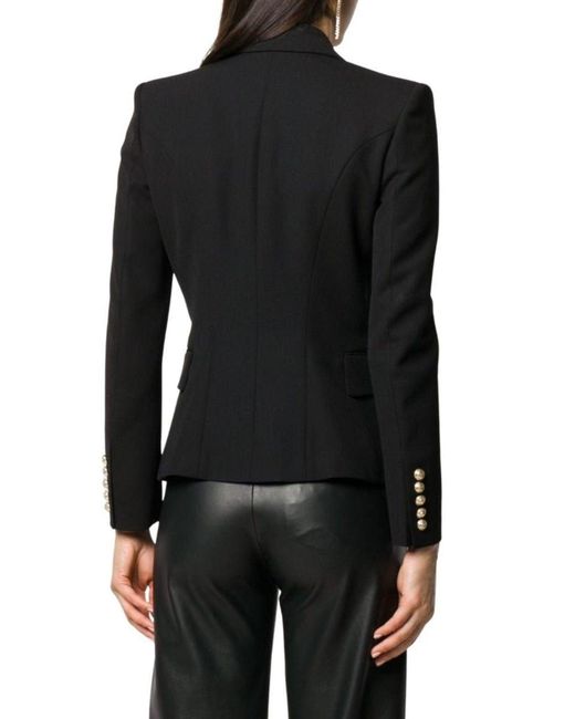 Balmain Blue Double Breasted Black Blazer Jacket