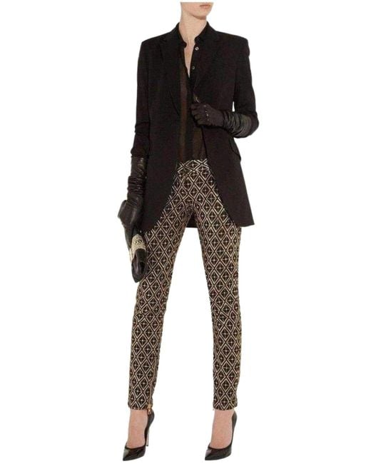 Balmain Metallic Jacquard Skinny Pants