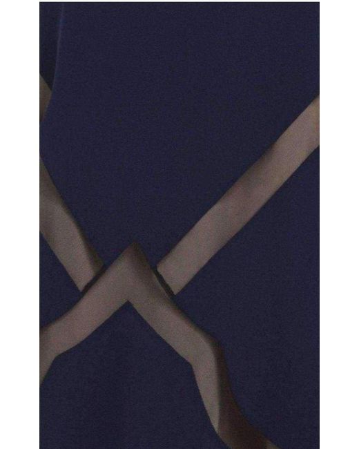 BCBGMAXAZRIA Blue Magdalena Silk Sheer Insert Dress