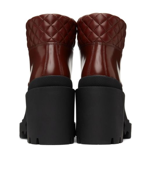Gucci Brown Red Trip Ankle Boots
