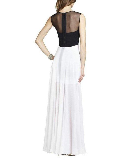 BCBGMAXAZRIA White Giovanna Silk Blend Gown Dress