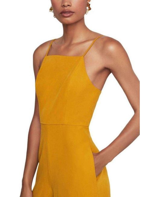 BCBGMAXAZRIA Yellow Strappy Wide Leg Jumpsuit