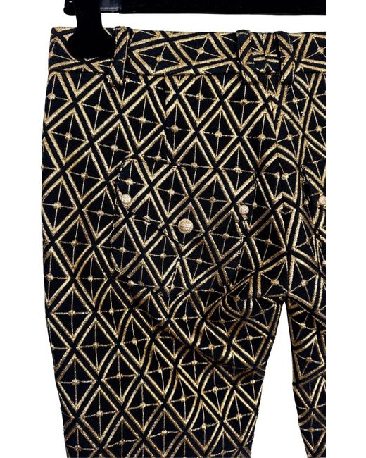 Balmain Metallic Jacquard Skinny Pants
