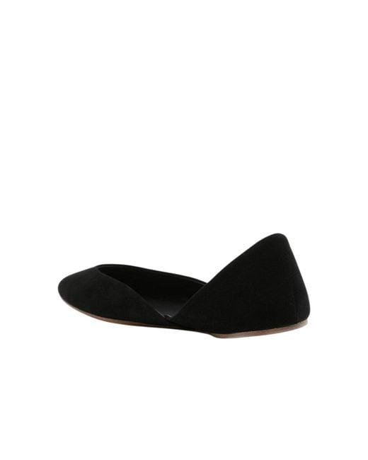 The Row Black Gemma Suede Ballet Flats