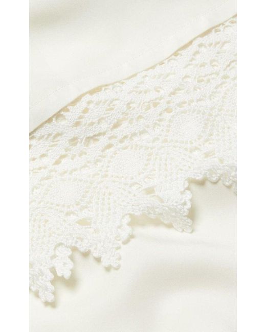 Loewe White Ibiza Macramé Belted Trousers