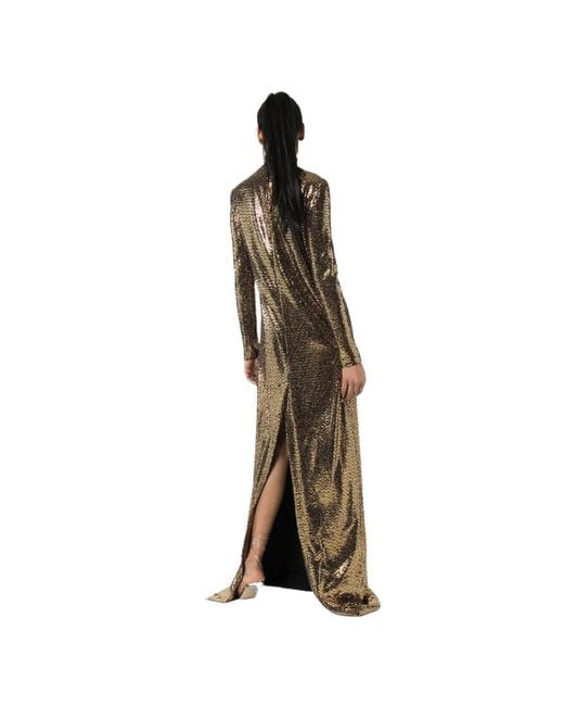Gucci Natural Patent Choker Chainmail Gown