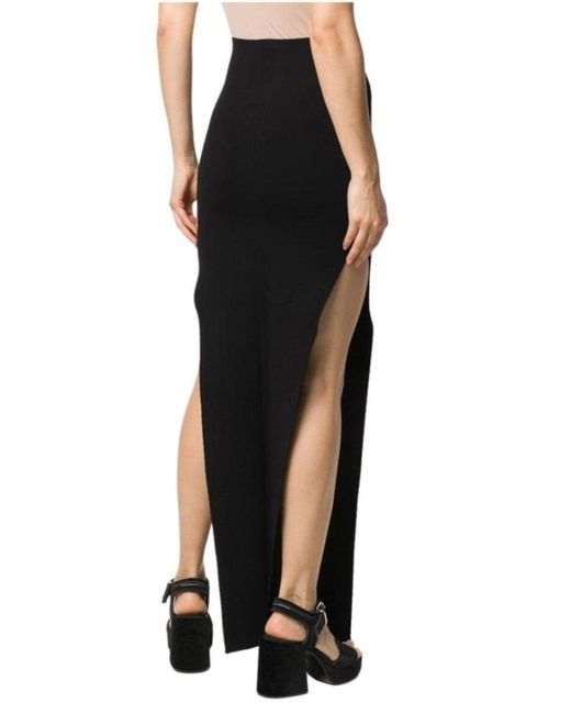 Rick Owens Black Side Slit Pull-on Skirt