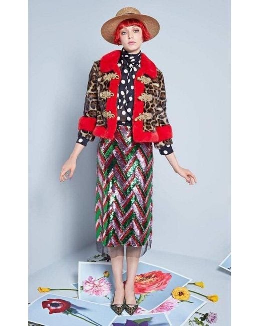 Gucci Multicolor Sequinned Tulle Midi Skirt