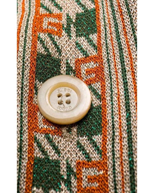 Gucci Natural Long Square G Lamé Dress