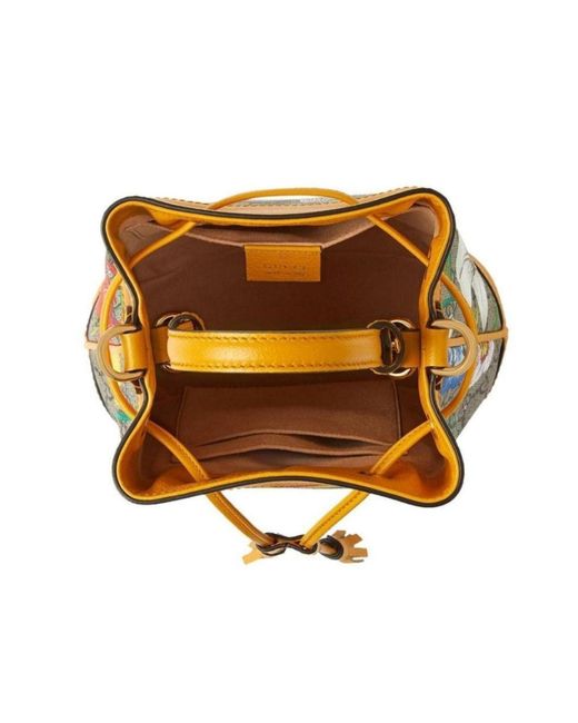 Gucci Yellow Ophidia Flora Pattern Backpack