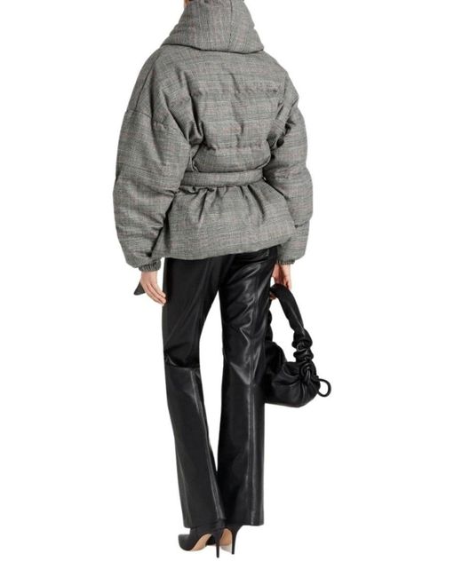 Alexandre Vauthier Gray Checked Stretch-wool Puffer Jacket