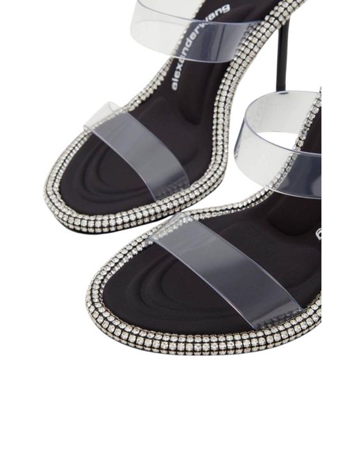 Alexander Wang White Nova Crystal Mule Heels