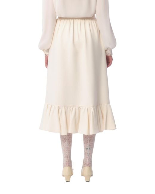 Valentino White Crepe Couture Midi Skirt