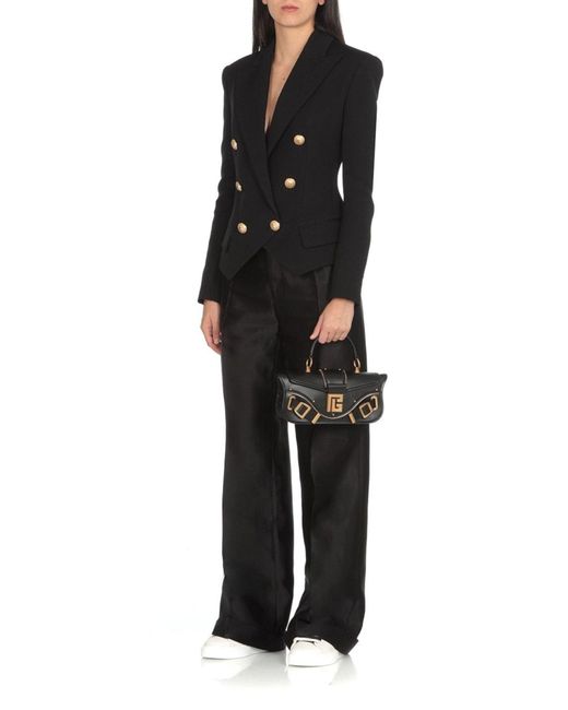 Balmain Black Blaze Small Leather Shoulder Bag