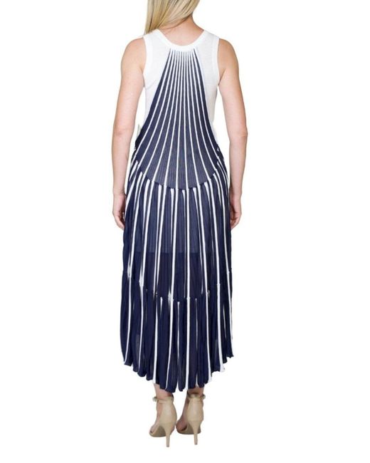 Chloé Blue Vertical Stripe Midi Dress