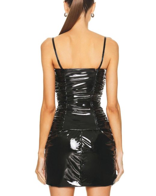 Blumarine Black Corsage Ruched Top