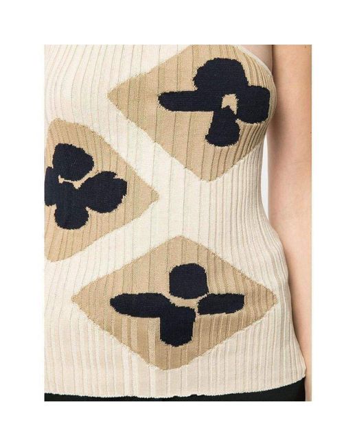 Jacquemus Natural Rib Knit One Shoulder La Maille Caldu Top