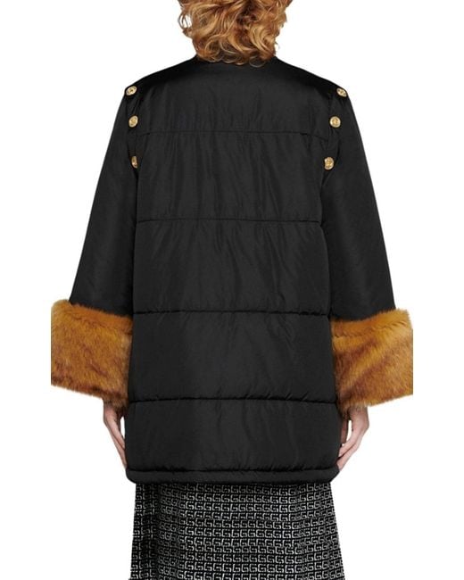 Gucci Black Detachable Sleeves Padded Jacket