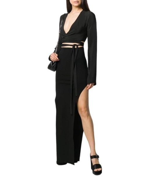 Rick Owens Black Side Slit Pull-on Skirt