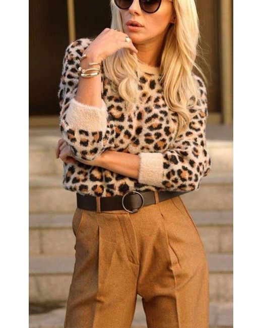 Cult Moda Black Cheetah Pattern Sweater