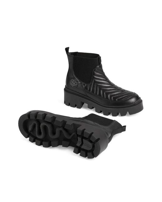 Gucci Black Frances Matelassé Chelsea Boot