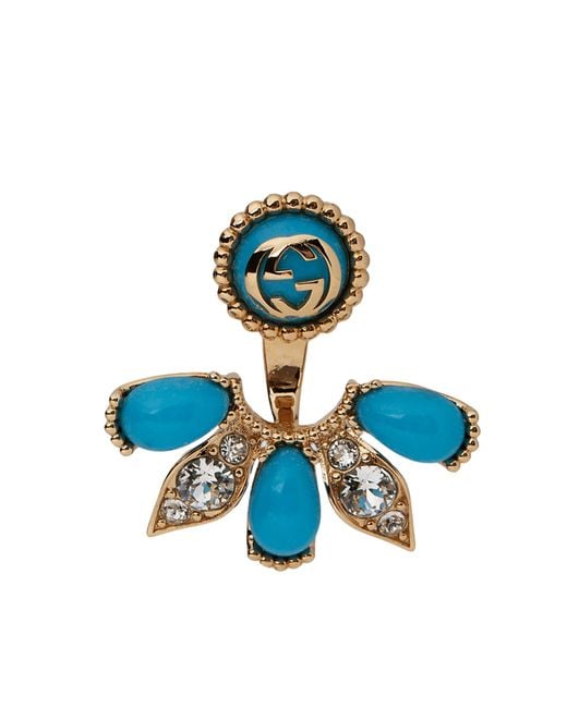 Gucci Blue Resin Crystal Single Earring