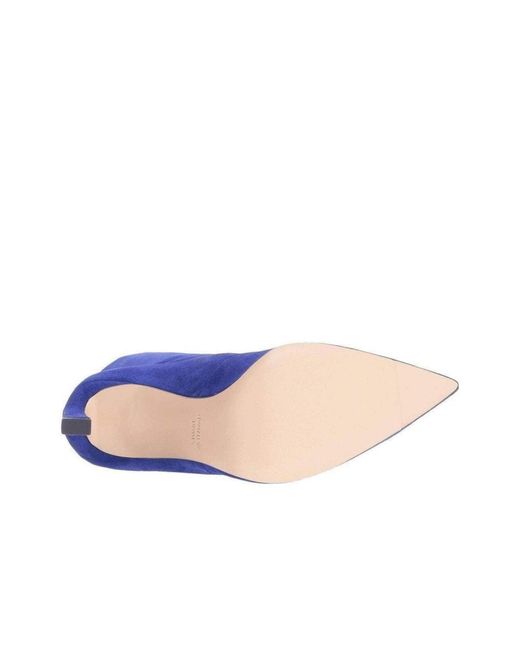 Stuart Weitzman Blue Rapture 75 Suede Sock Bootie