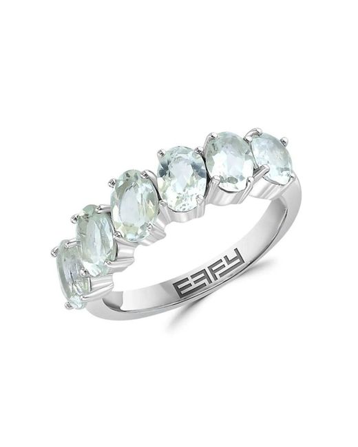 Effy Metallic Sterling Silver Green Amethyst Ring