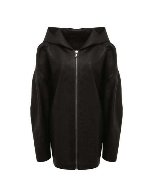 Rick Owens Black Peter Leather Jacket