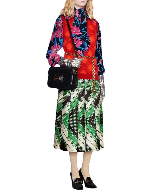 Gucci Red X Ken Scott Floral Print Silk Shirt