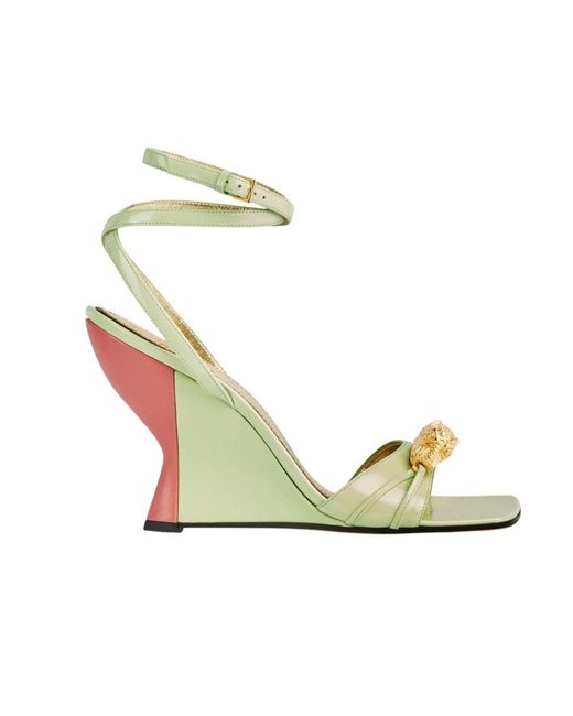 Gucci Metallic Two-toned Dora Wedge Sandals