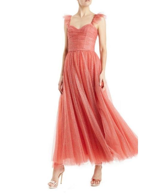 Monique Lhuillier Multicolor Glitter Tulle Cocktail Dress