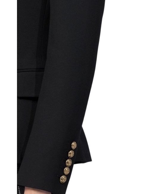 Balmain Blue Double Breasted Black Blazer Jacket