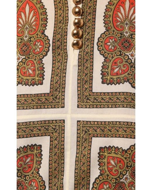 Gucci Natural Floral Cotton Printed Midi Kaftan Dress