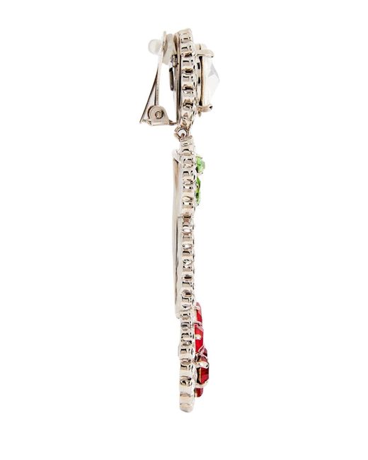 Alessandra Rich Red Cherry Crystal Clip-on Earrings