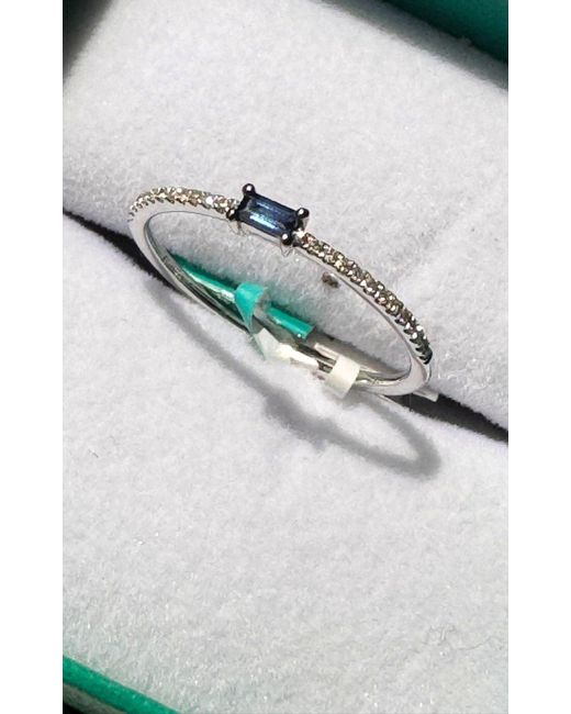 Effy Royale Bleu Sapphire Diamond Ring 14k White Gold