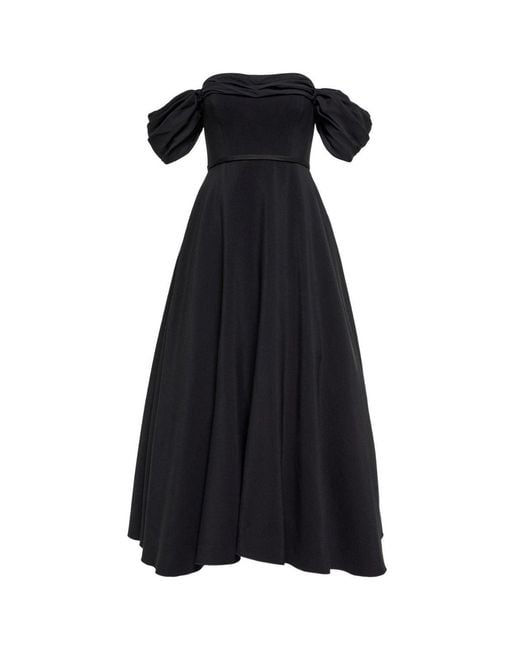 Giambattista Valli Black Off-shoulder Flared Midi Dress