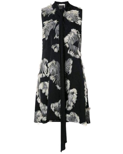 Chloé Black Palm Jacquard Dress