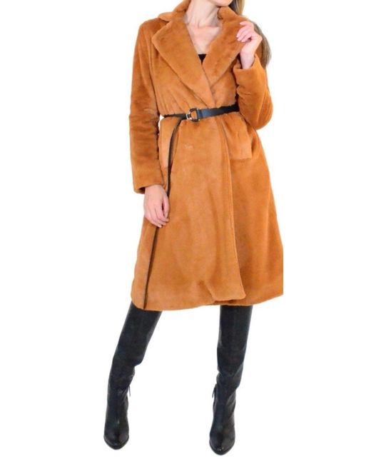 Cult Moda Orange Plush Trench Coat