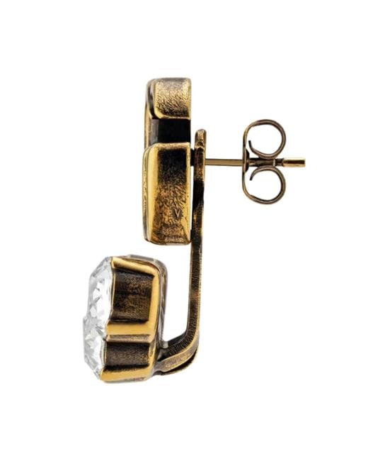 Gucci Metallic Crystal Double G Single Earring