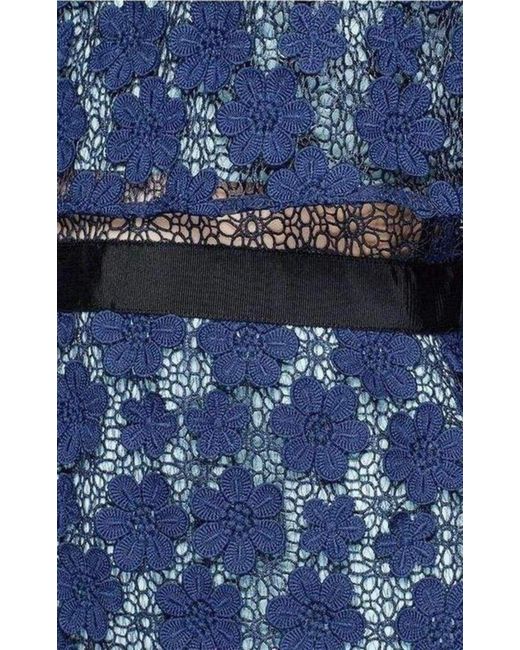 Self-Portrait Blue 60's Overlay Maxi Dress
