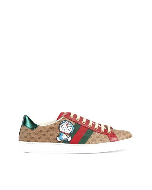 Gucci Canvas X Doraemon Ace Sneakers in Brown Lyst