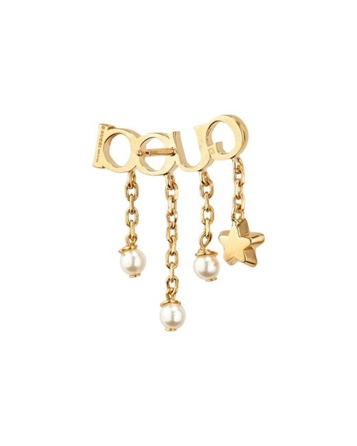 Gucci Metallic Script Logo Stud Single Earring