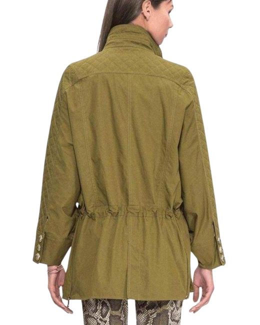Balmain Green Cotton Quilted Trench Coat