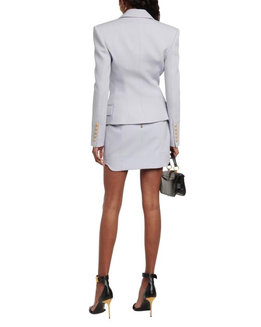 Balmain Double Breasted Blue Wool Blazer