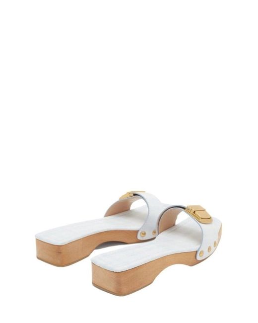 Jacquemus White Les Tatanes Leather Slides Sandals