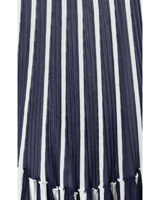 Chloé Blue Vertical Stripe Midi Dress